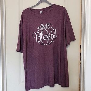 Blessed Plus Size Heather Maroon Gildan Softstyle Graphic T-Shirt 3XL